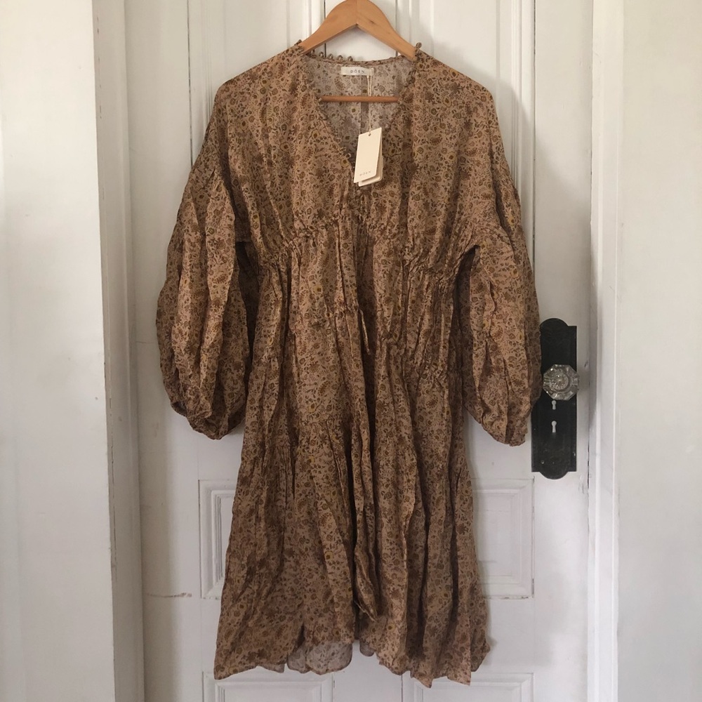 NWT DOEN GRASSE DRESS - JAIPUR MUSTARD FLORAL - S